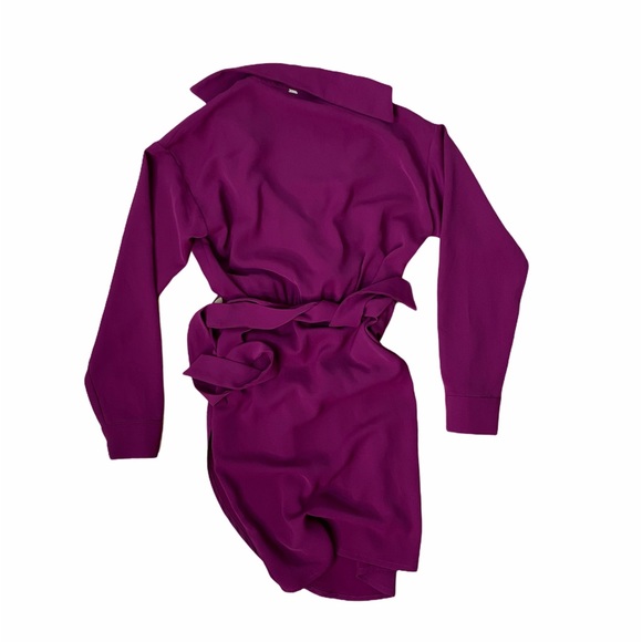 Magenta Medium Wrap Dress by BSB Collection - Picture 3 of 6
